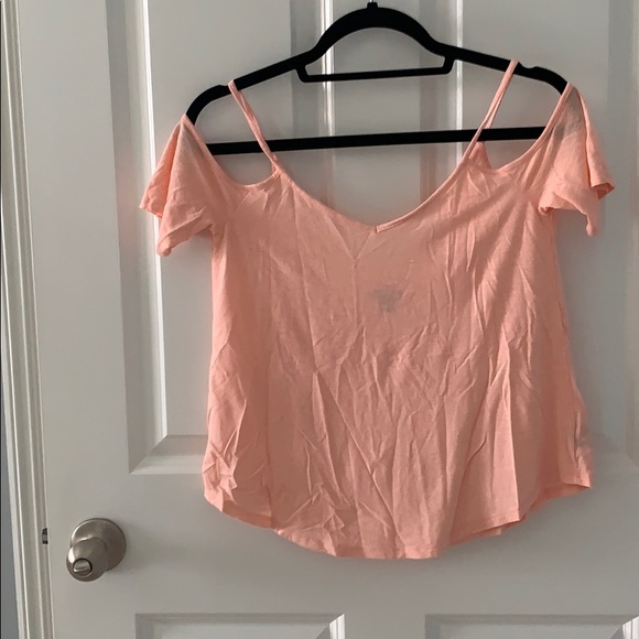Salmon pink aerie shirt with shoulder cut outs - Picture 1 of 3